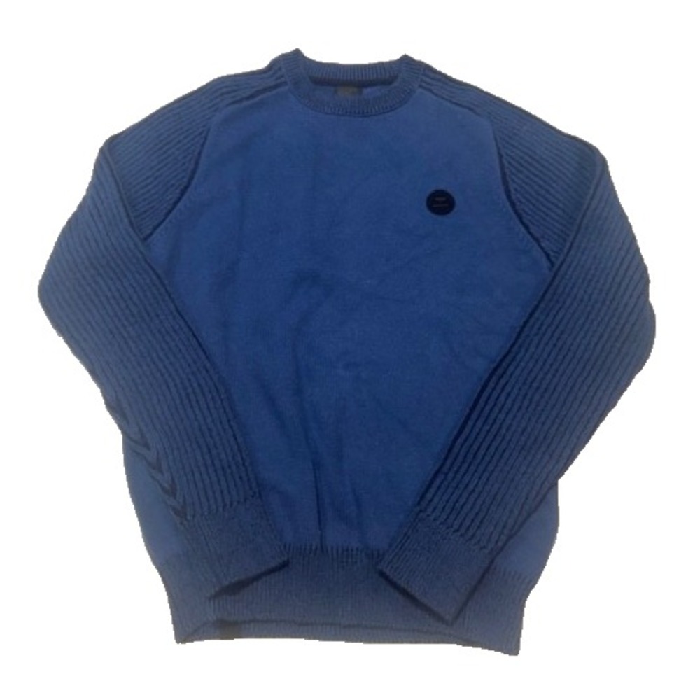 Bench UK Men's Crew Neck Pullover Ribbed Sweater Dark Blue NWT‎ - Size M